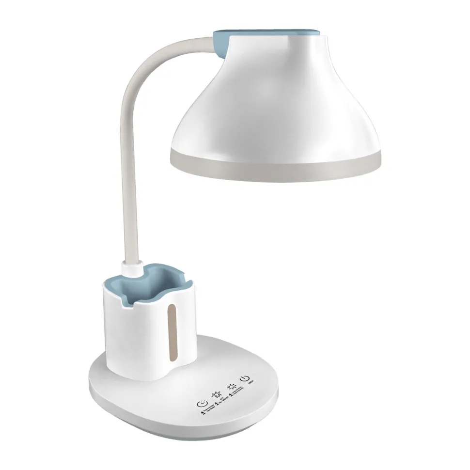 LED Tischleuchte Kinder Weiß Touch Dimmer 40 cm Stiftehalter