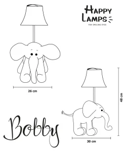 LED Tischleuchte Kinderzimmer Elefant 48 cm Grau vegan