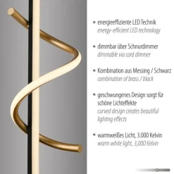LED Tischleuchte Metall 3000 K 2100 lm Schwarz Messing