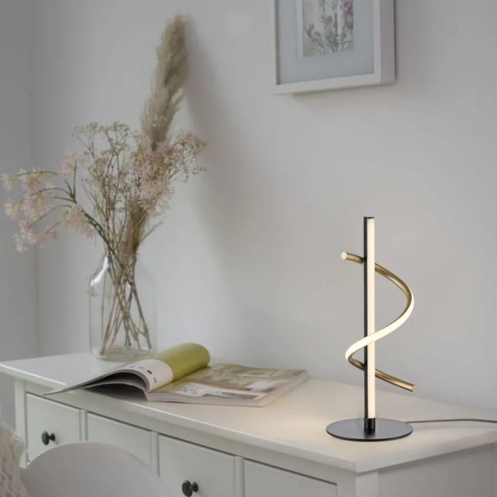 LED Tischleuchte Metall 3000 K 2100 lm Schwarz Messing