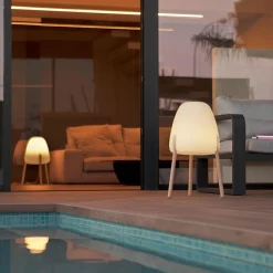 LED Tischleuchte Solar IP65 70 cm Dimmer Farbwechsel kabellos