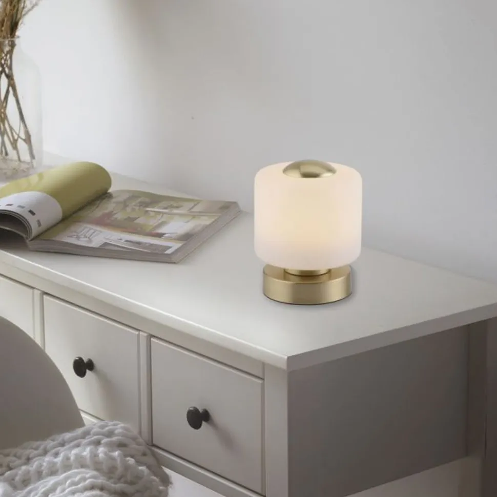 LED Tischleuchte Touch dimmbar 15 cm 3000 K in Messing