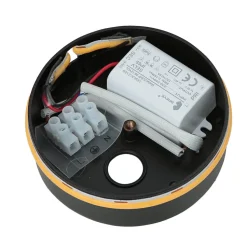 LED Wandlampe Ø 15 cm in Gold 3000 K 60 lm Holz Metall