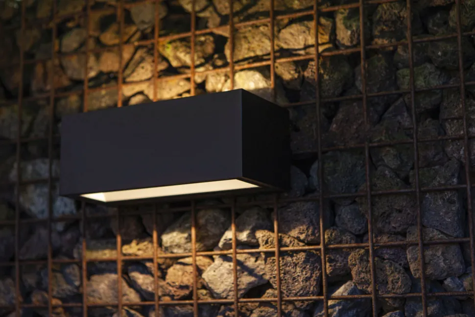 LED Wandlampe Aluminium Schwarz 3000 K IP54 Up Down