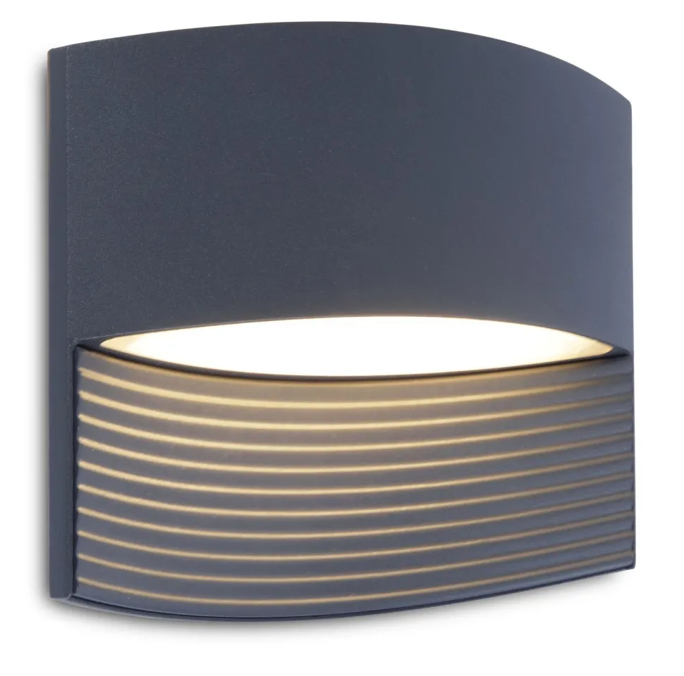 LED Wandlampe Anthrazit Aluminium B:18 cm IP54 3000 K