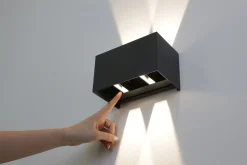 LED Wandlampe außen Aluminium Up Down IP54 B:17,3 cm