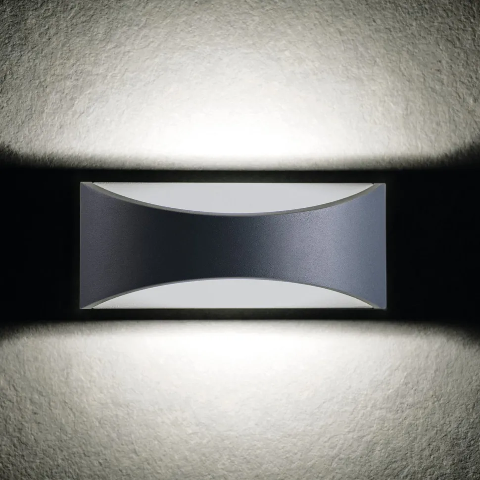 LED Wandlampe Außen Aluminium IP54 Schwarz Up Down