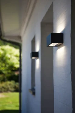 LED Wandlampe Außen Anthrazit 4000 K 10 W IP54 Up Down