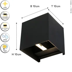 LED Wandlampe Außen Anthrazit Up Down IP54 3000 K 6 W