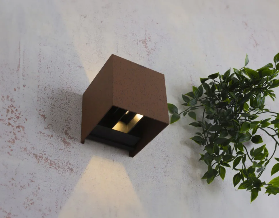 LED Wandlampe Außen Rostbraun Up Down IP54 3000 K 6 W