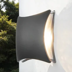 LED Wandlampe außen Schwarz Modern B: 20 cm