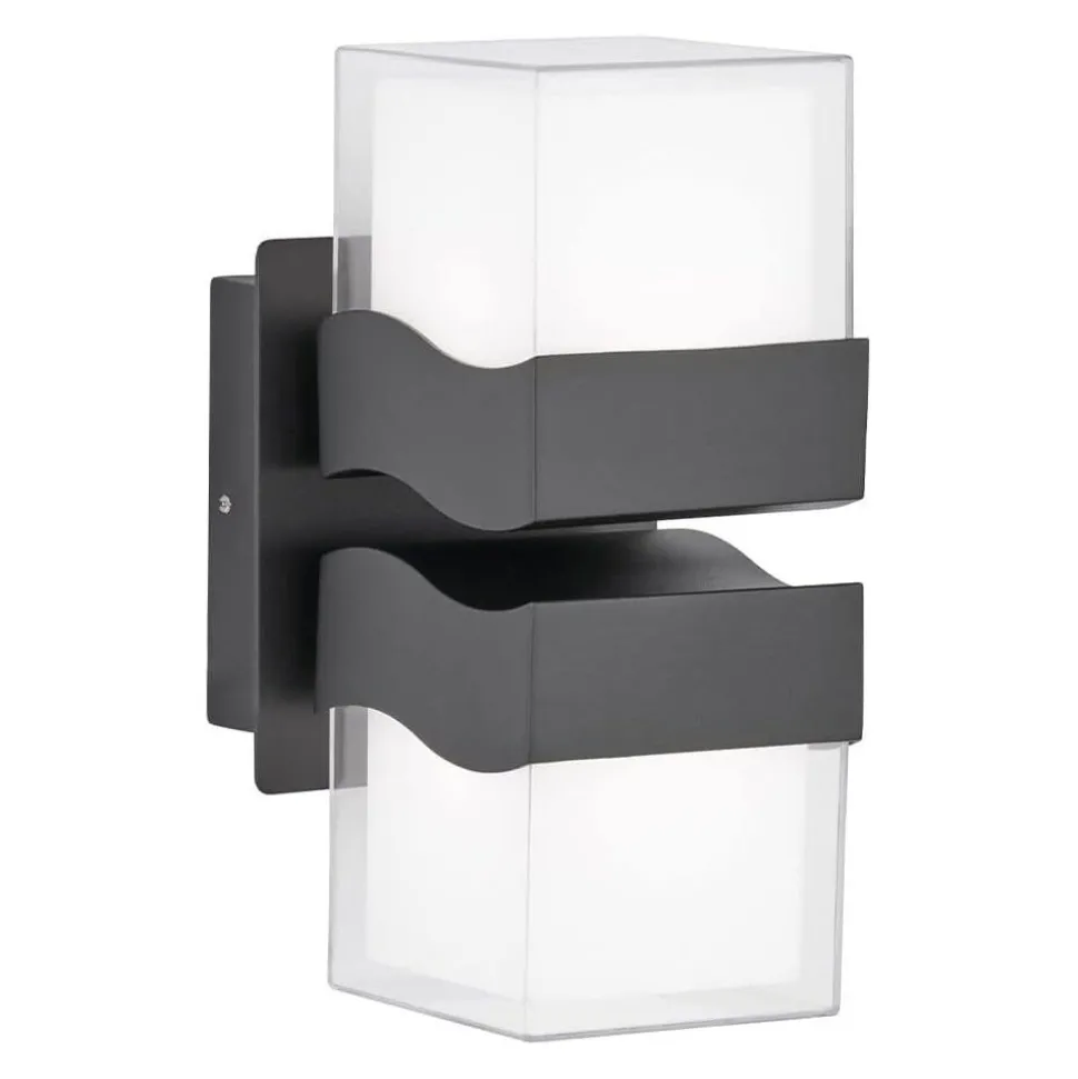 LED Wandlampe außen Up Down eckig IP54 Schwarz