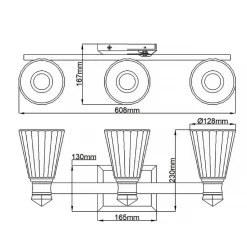LED Wandlampe Bad IP44 60,8 cm lang Metall Glas 3000 K