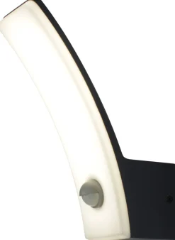 LED Wandlampe Bewegungsmelder H:20,4 cm IP44 Anthrazit