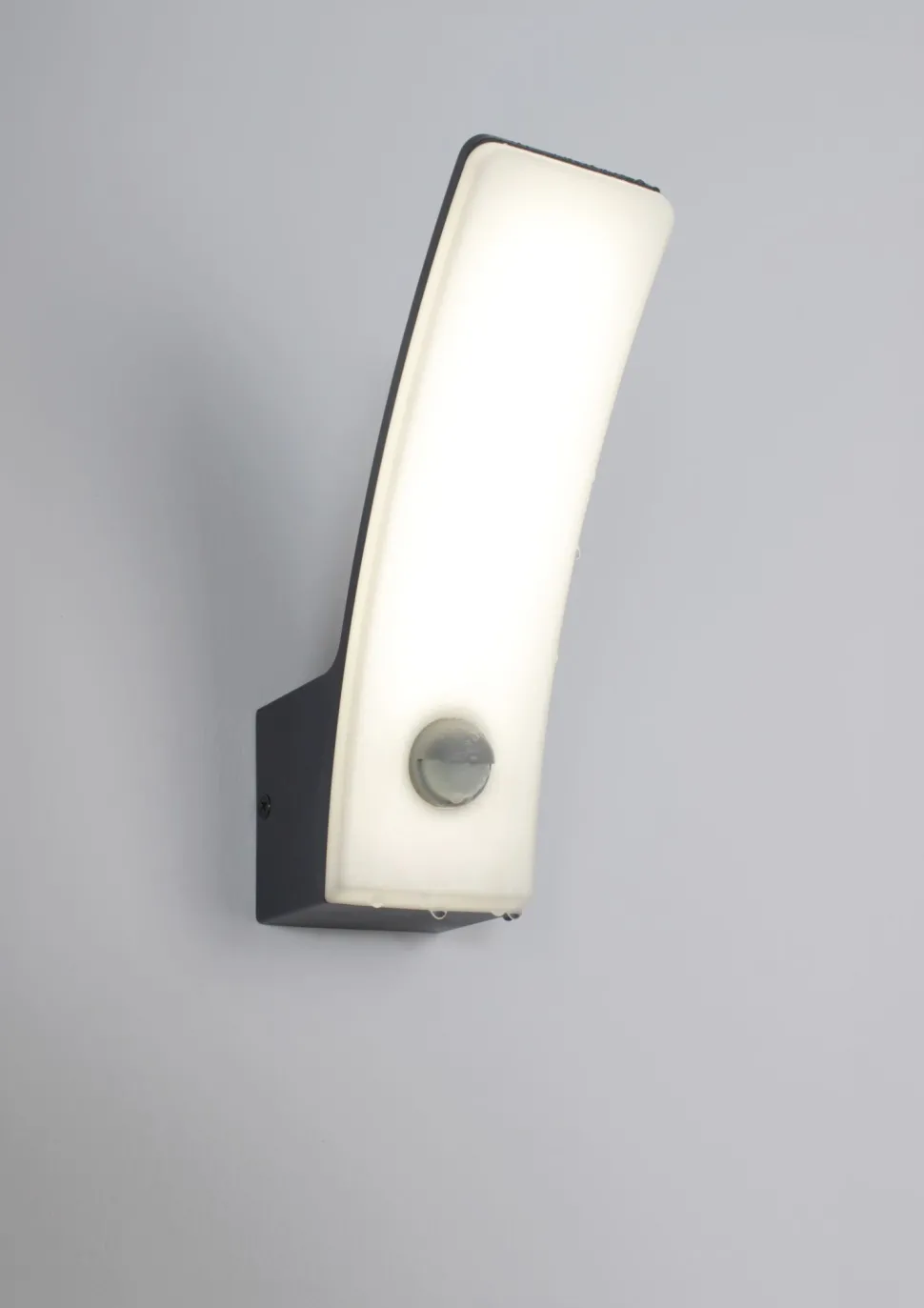 LED Wandlampe Bewegungsmelder H:20,4 cm IP44 Anthrazit