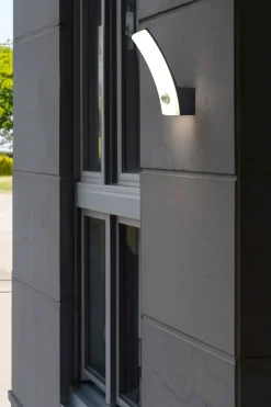 LED Wandlampe Bewegungsmelder H:20,4 cm IP44 Anthrazit