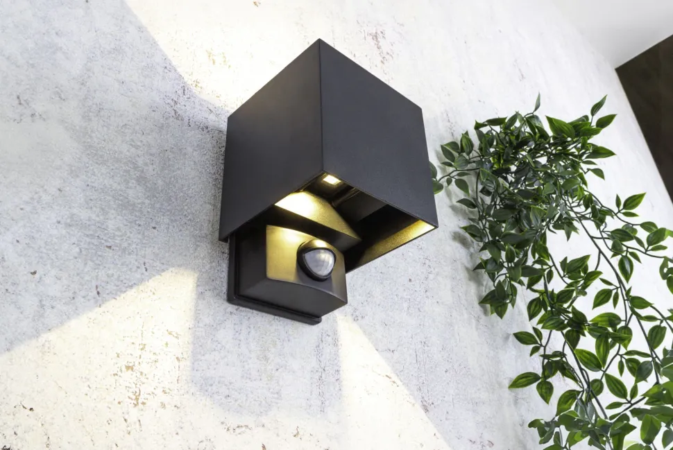 LED Wandlampe Bewegungssensor Anthrazit Up Down IP54