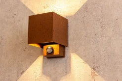 LED Wandlampe Bewegungssensor Rostbraun Up Down IP54