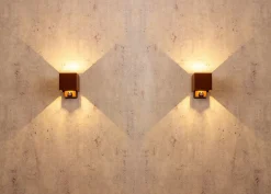 LED Wandlampe Bewegungssensor Rostbraun Up Down IP54