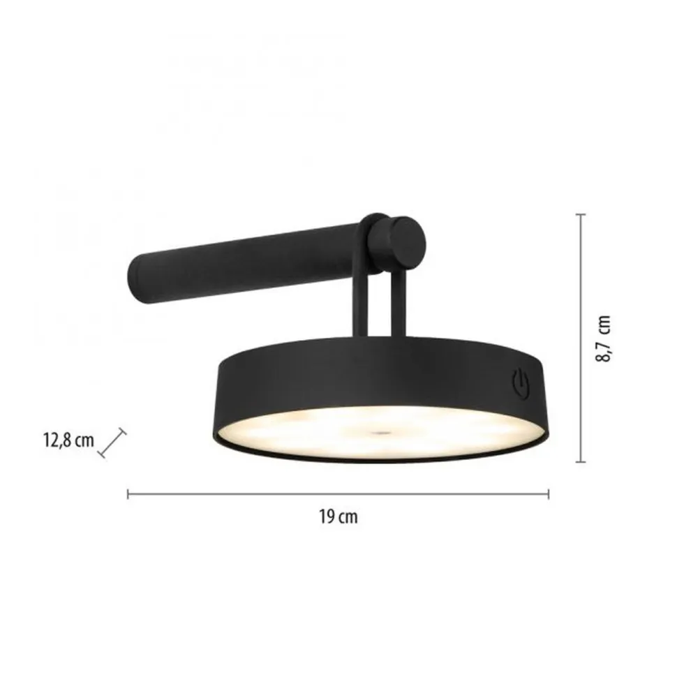 LED Wandlampe Dimmer Touch Schalter IP44 130 lm Schwarz
