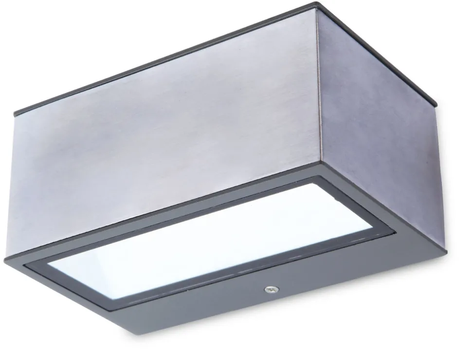 LED Wandlampe Edelstahl in Nickel 4000 K IP54 Up Down