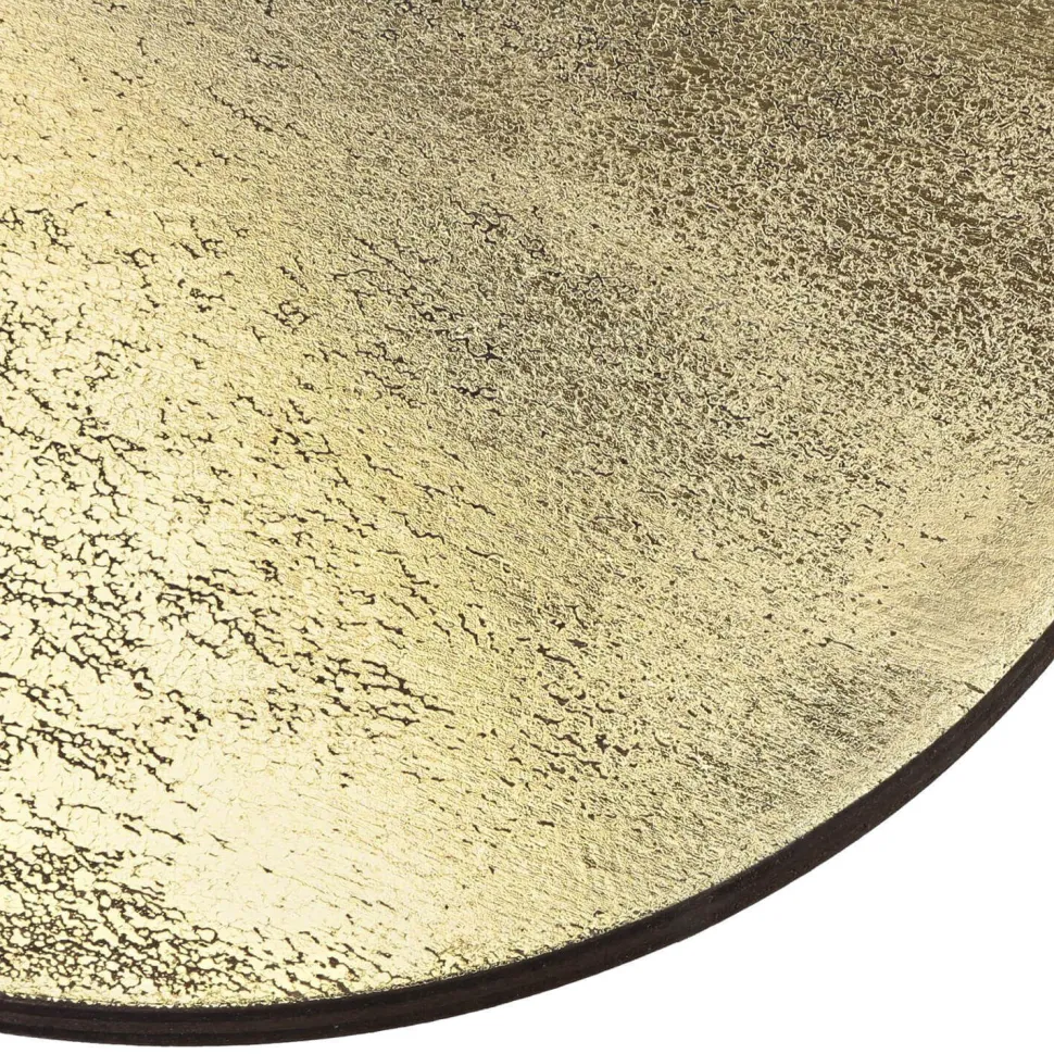 LED Wandlampe flach Ø 35 cm in Gold 3000 K 160 lm Holz