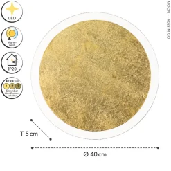 LED Wandlampe Gold Schwarz rund Ø40 cm 3500 K dimmbar