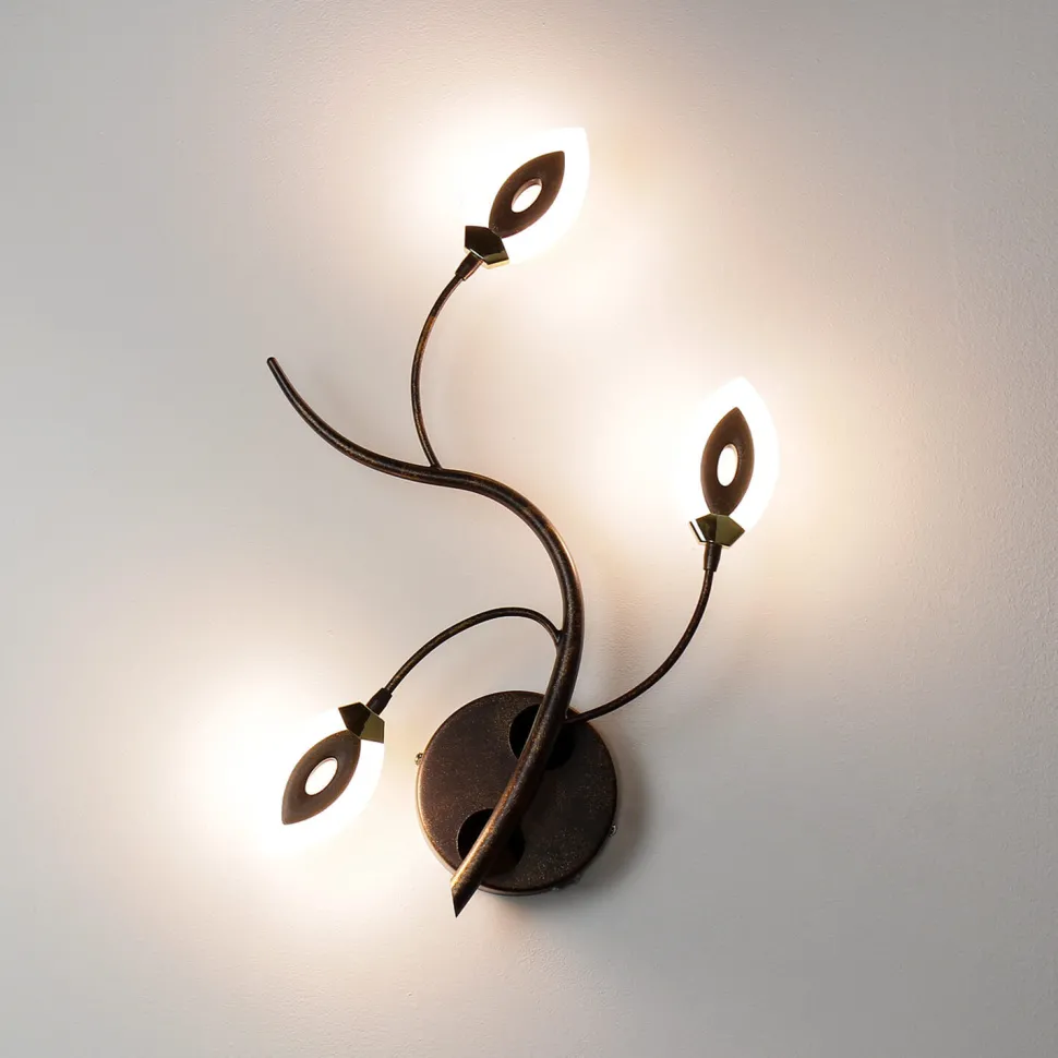 LED Wandlampe GORI Rostbraun Floral Modern