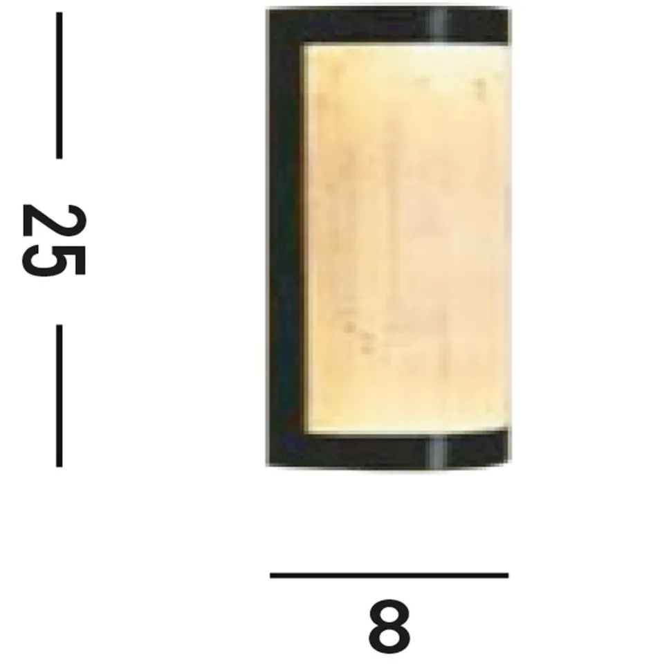 LED Wandlampe Harz Metall Schwarz Marmor IP44 H:25 cm