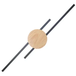 LED Wandlampe indirekt 3000 K Schwarz Natur Metall Holz Modern