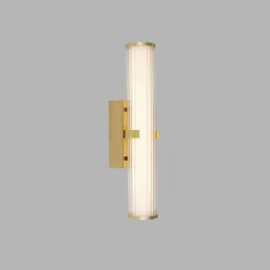 LED Wandlampe IP44 Glas Metall in Gold 43 cm Bad Spiegel