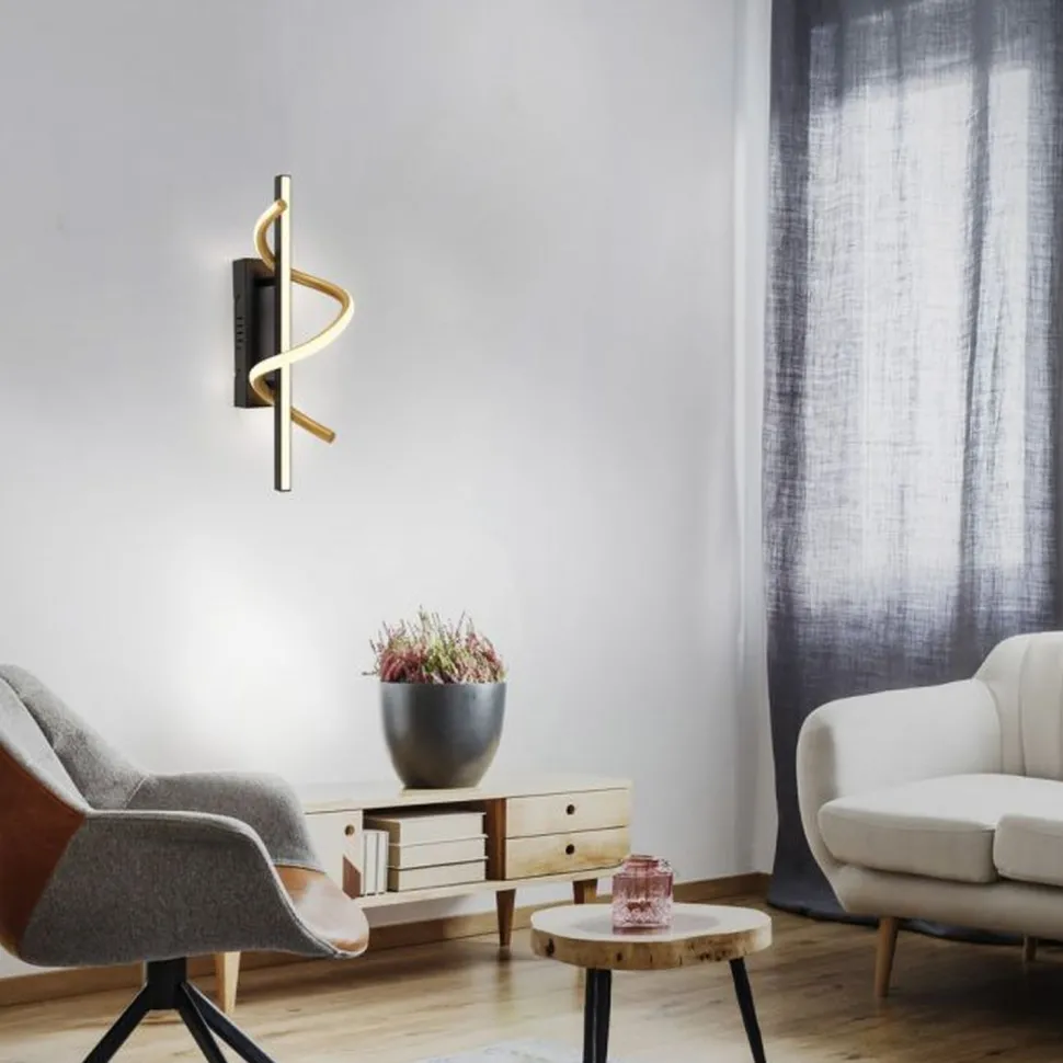 LED Wandlampe Metall dimmbar 3000 K Schwarz Messing