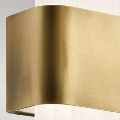 LED Wandlampe Metall Glas H: 43,2 cm in Messing Weiß