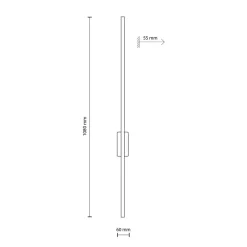 LED Wandlampe Metall Holz 108 cm hoch indirekt Schwarz 3000 K