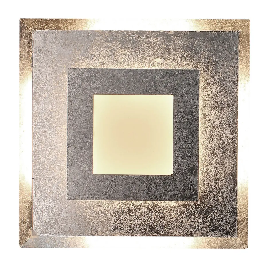 LED Wandlampe Metall Silber B:39 cm Wand Decke dimmbar