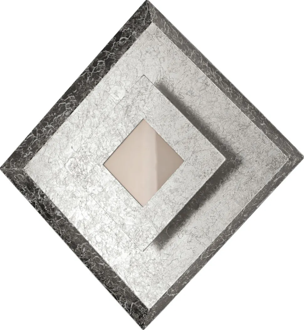 LED Wandlampe Metall Silber B:32 cm Wand Decke dimmbar