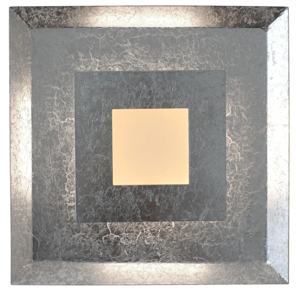 LED Wandlampe Metall Silber B:32 cm Wand Decke dimmbar