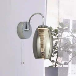 LED Wandlampe mit Schalter Rauchglas 3000 K 202 lm