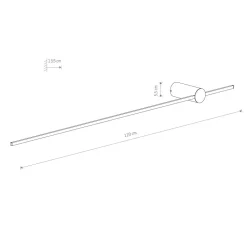 LED Wandlampe Schwarz H: 120 cm 3000 K 540 lm Aluminium flach