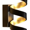 LED Wandlampe Spirale Schwarz Gold H:26 cm 3000 K 9 W