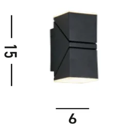 LED Wandlampe Up and Down Outdoor H:15 cm IP65 flexibel