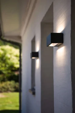 LED Wandlampe Up Down Aluminium Anthrazit B:14 cm IP54