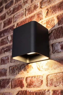 LED Wandlampe Up Down Aluminium IP44 3000 K Anthrazit