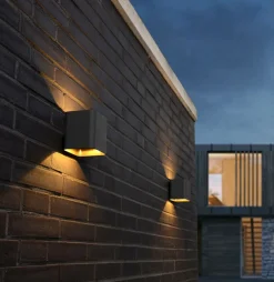 LED Wandlampe Up Down Aluminium IP44 3000 K Anthrazit