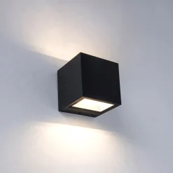 LED Wandlampe Up Down Schwarz B:8,5 cm IP54 850 lm 9 W