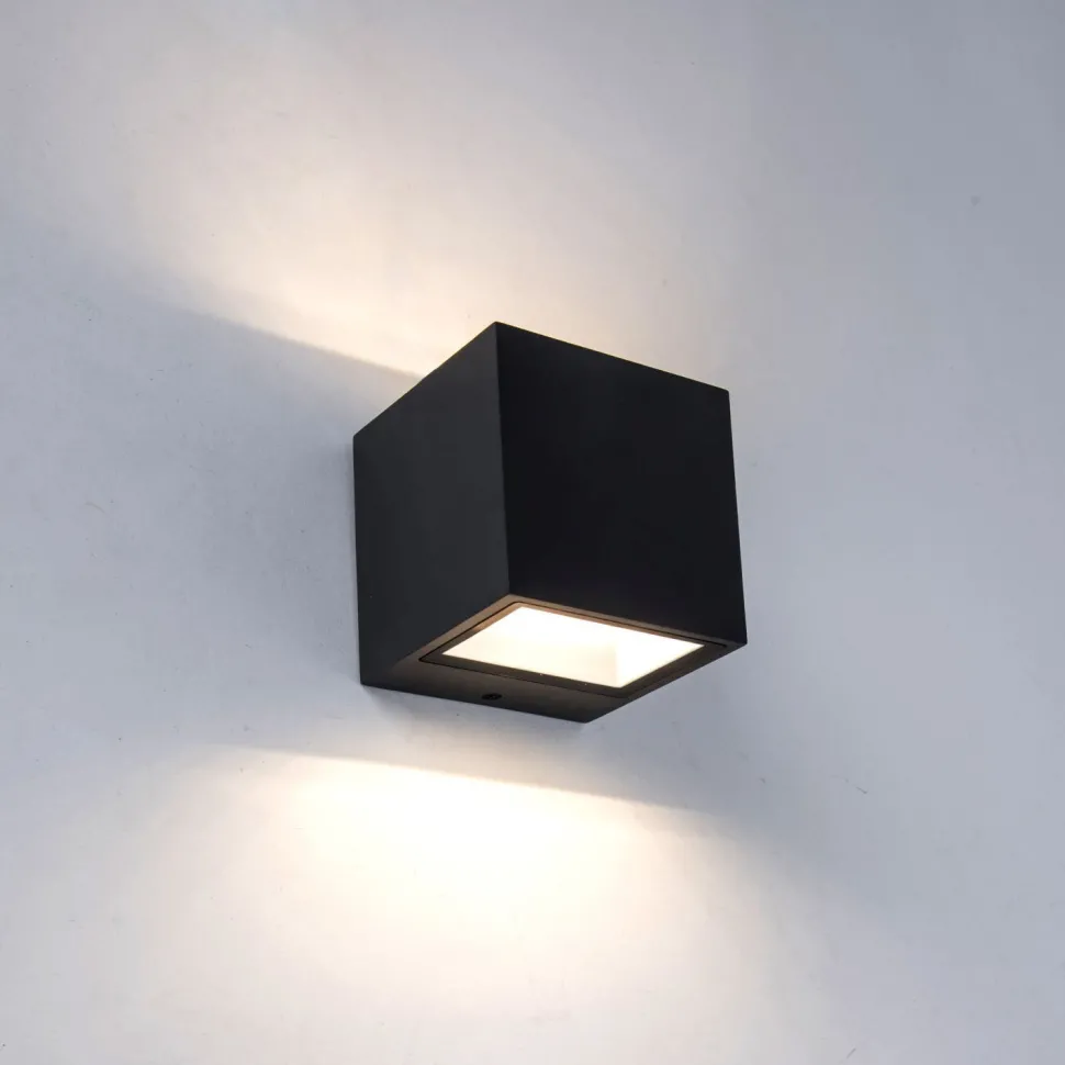 LED Wandlampe Up Down Schwarz B:8,5 cm IP54 850 lm 9 W