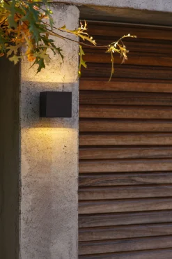 LED Wandlampe Up Down Schwarz B:8,5 cm IP54 850 lm 9 W