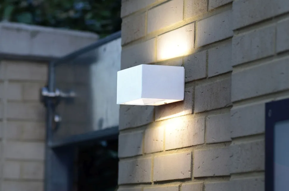 LED Wandlampe Up Down Weiß B:14 cm IP54 4000 K 10 W