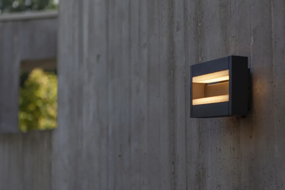 LED Wandleuchte Aluminium Anthrazit B:22,5 cm IP44 18 W