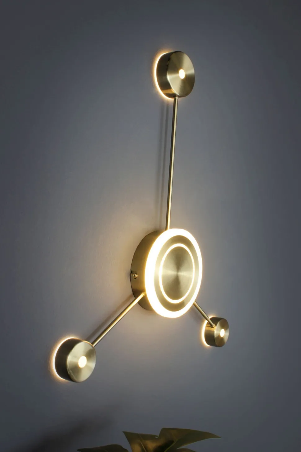 LED Wandleuchte Aluminium dimmbar H:53 cm 3000 K Gold